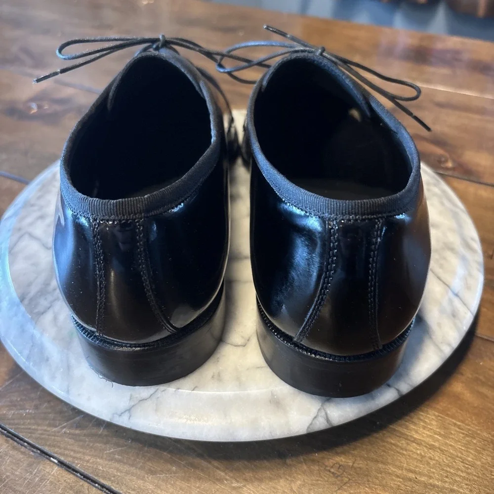 Vito Rufolo Formal Derby Black‎ Patent Leather Tuxedo Dress Shoes Italy Size 10D